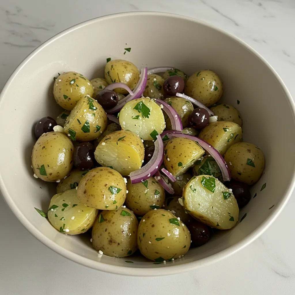 Authentic Greek Potato Salad with Fresh Herbs and Feta: A Mediterranean Classic - tertiary view